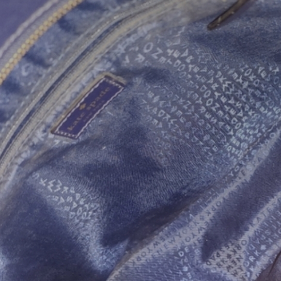 Kate Spade Purple Eggplant Tote Shoulder Bag CONDITIONED TODAY A.M. 11"X16" GUC - Picture 3 of 5